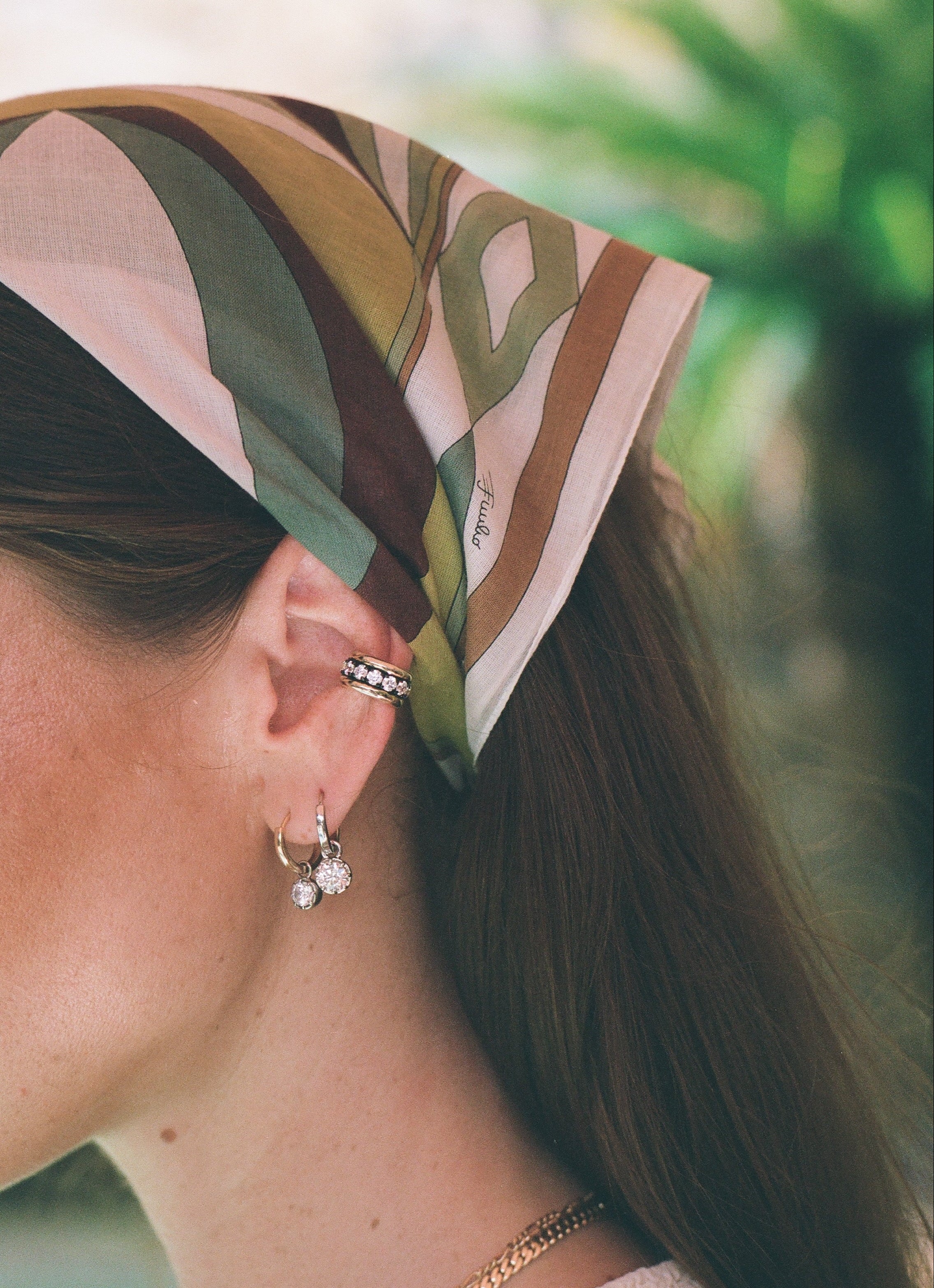 Antibes Diamond and Rhodium Plated Ear Cuff