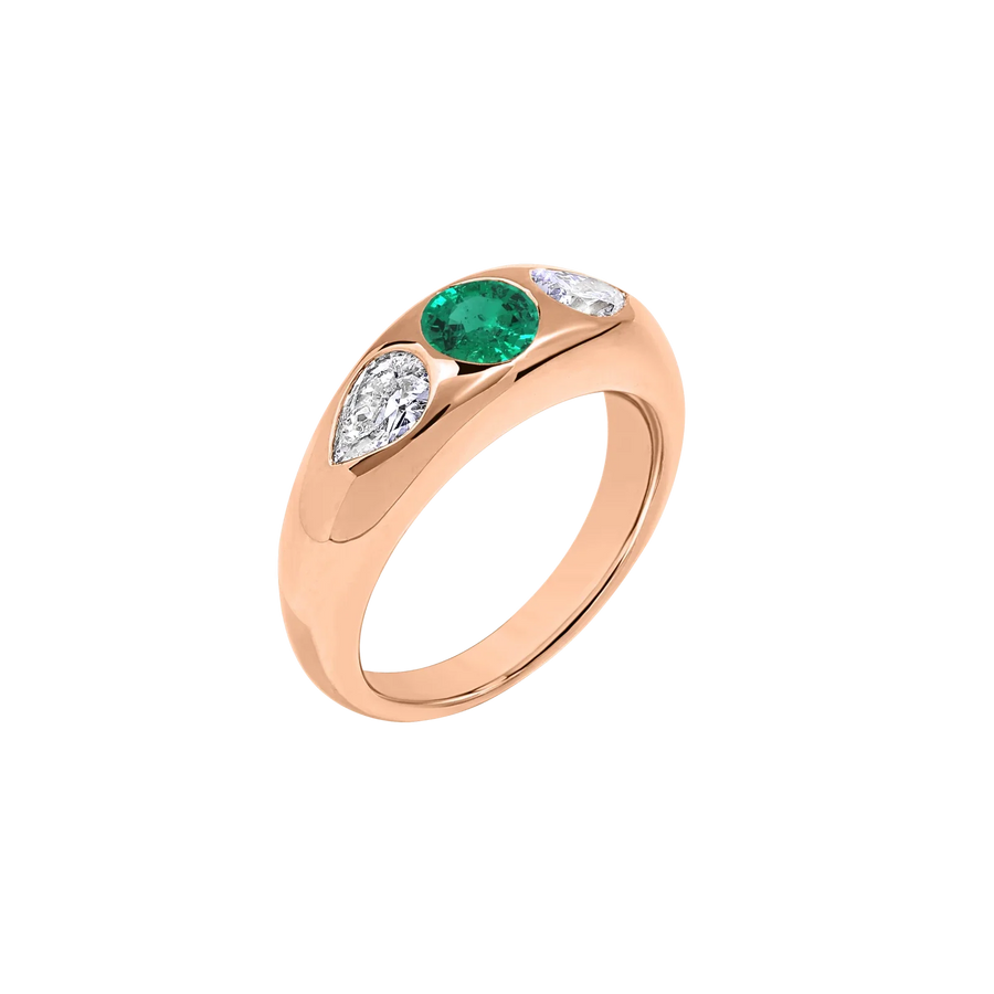 Rose Gold - Green Emerald