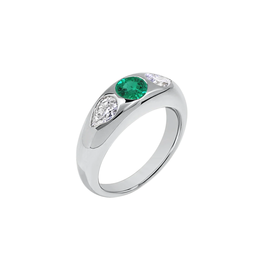 White Gold - Green Emerald