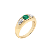 Yellow Gold - Green Emerald