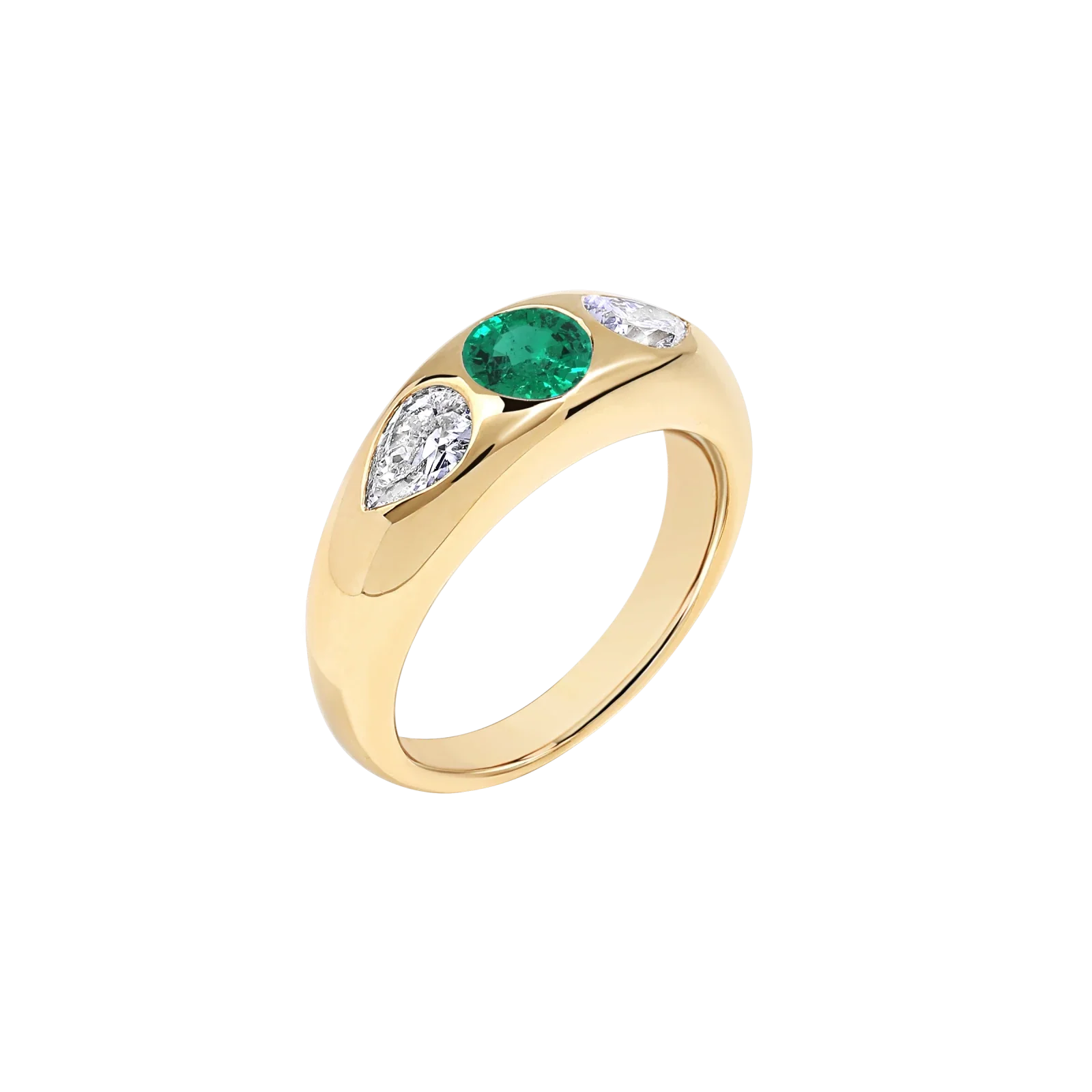 Yellow Gold - Green Emerald