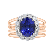 Imatra Four Band Sapphire and Diamond Ring Rose Gold