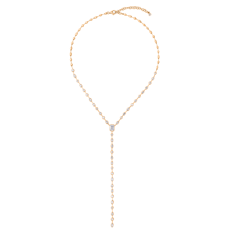 Monte Carlo Mixed Cut Lariat Necklace