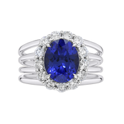 Imatra Four Band Sapphire and Diamond Ring White Gold