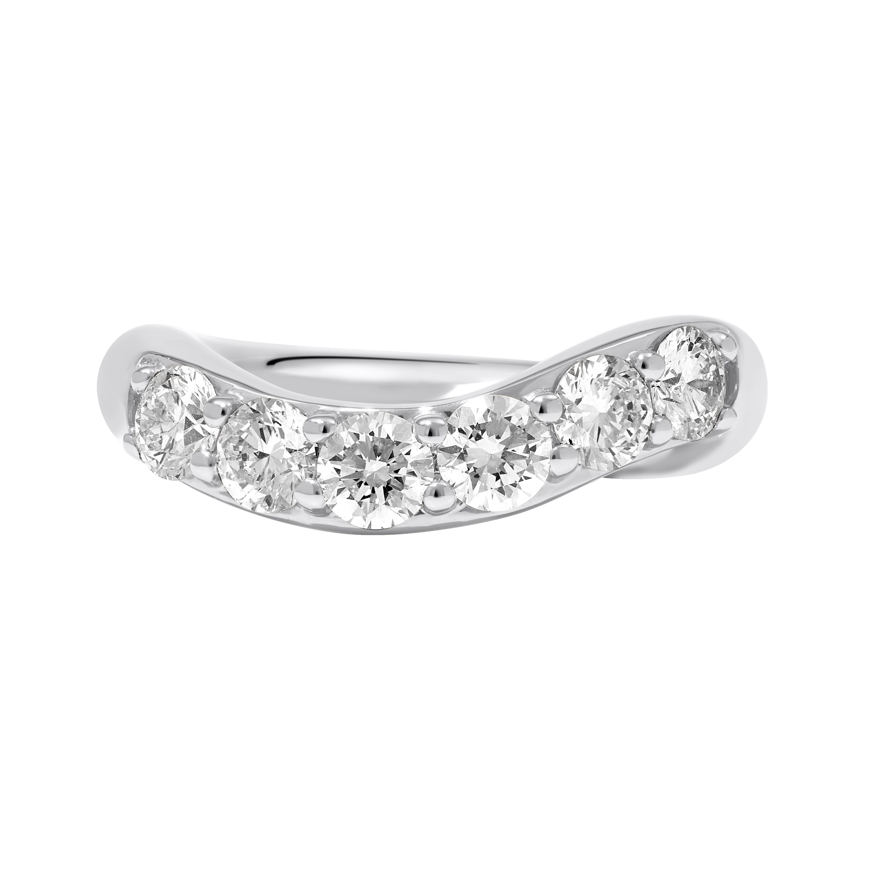Roma Curved Rounded Ring white gold