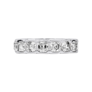 Czech Asscher Diamond Eternity Band white Gold