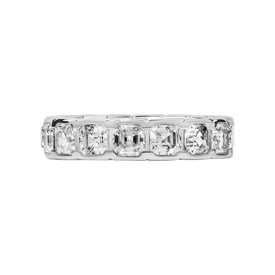 Czech Asscher Diamond Eternity Band white Gold
