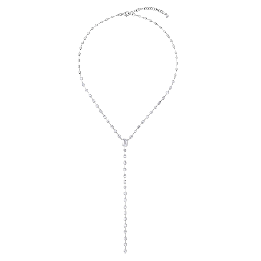 Monte Carlo Mixed Cut Lariat Necklace