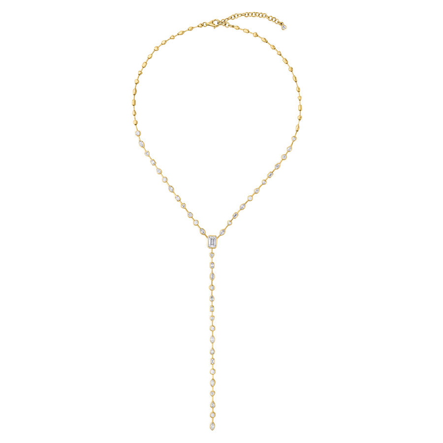 Monte Carlo Mixed Cut Lariat Necklace
