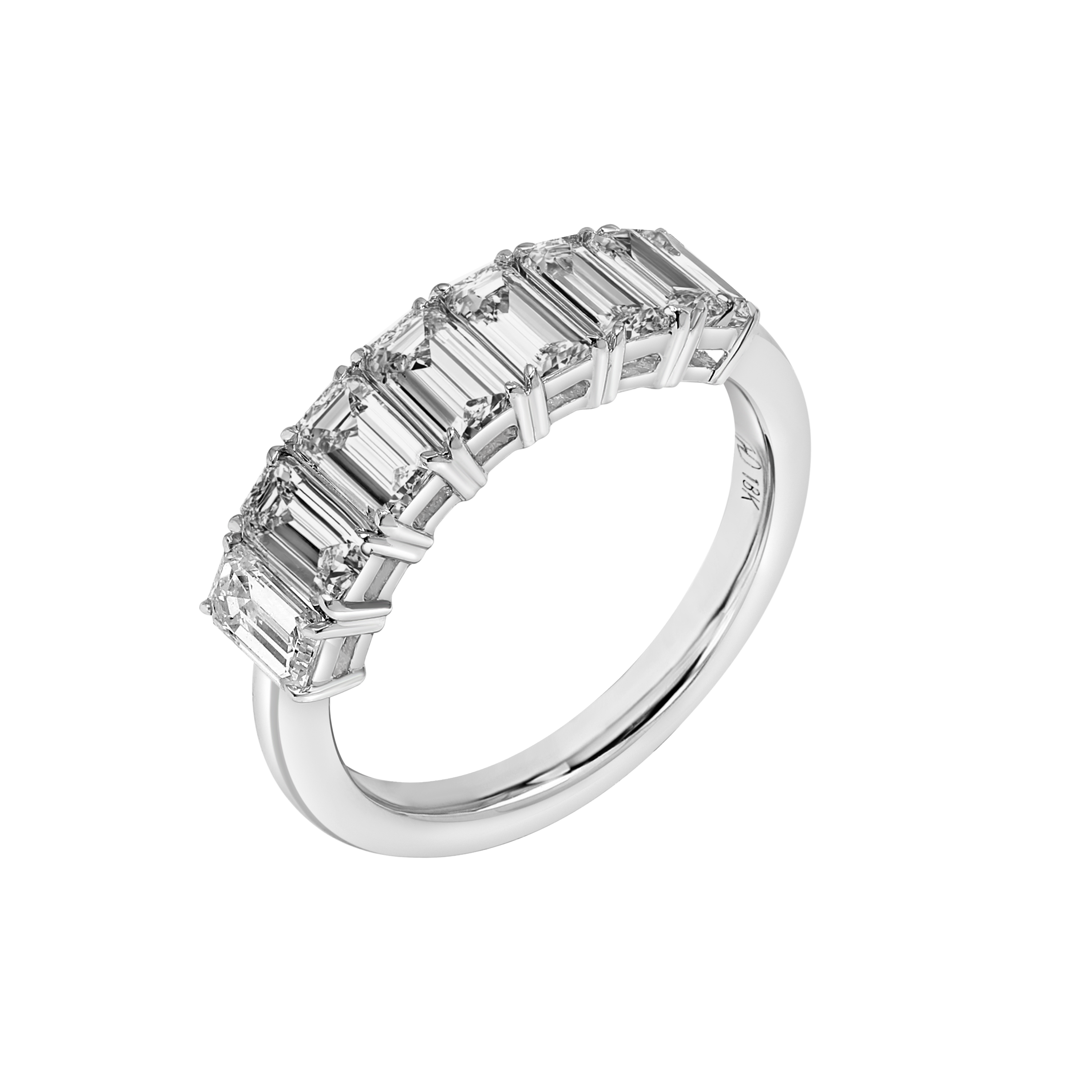 Acapulco Seven Stone Emerald-Cut Ring white gold 2