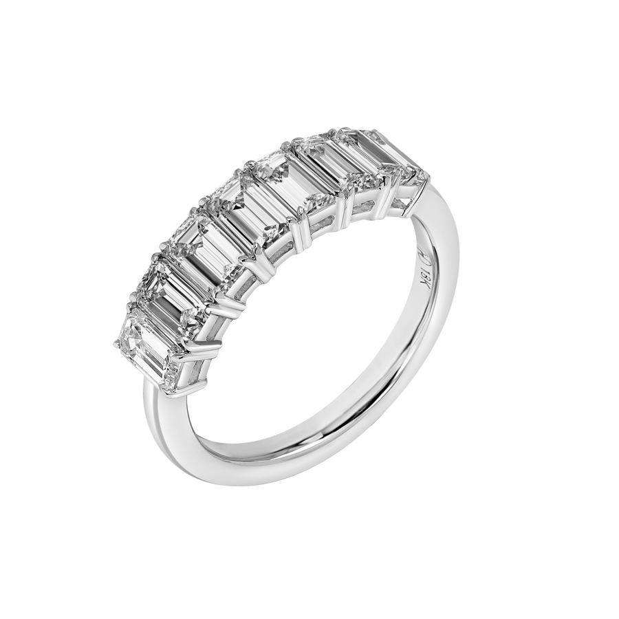 Acapulco Seven Stone Emerald-Cut Ring white gold 2