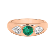 Rose Gold - Green Emerald