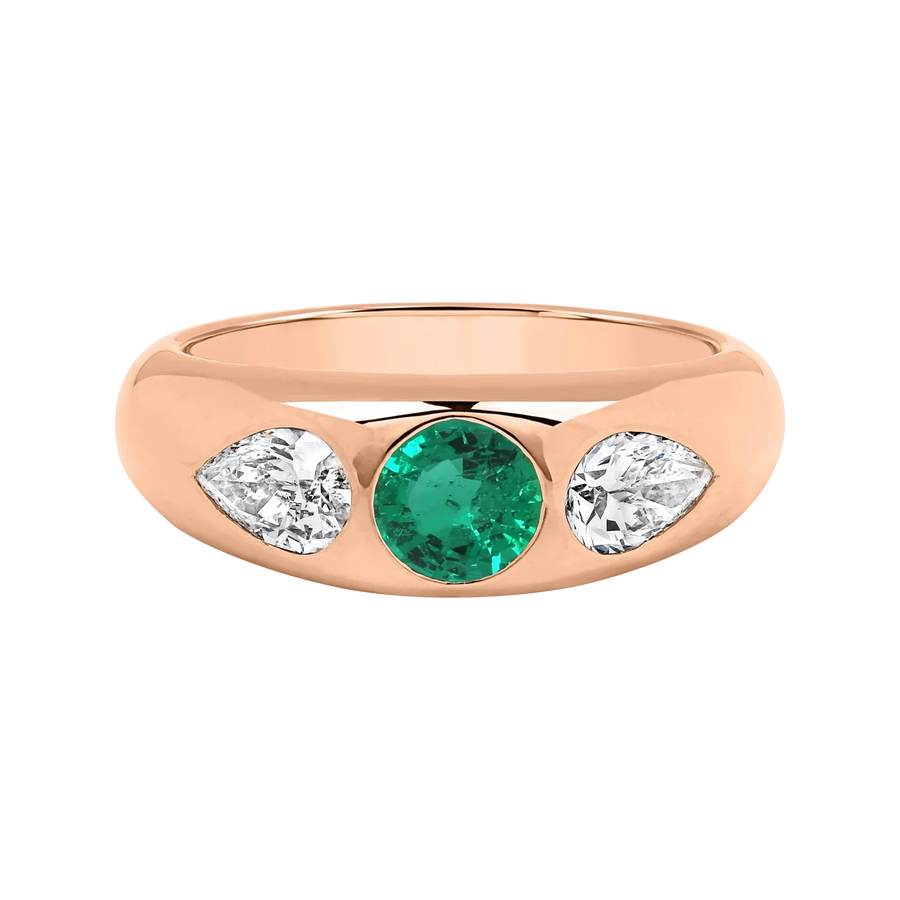 Rose Gold - Green Emerald