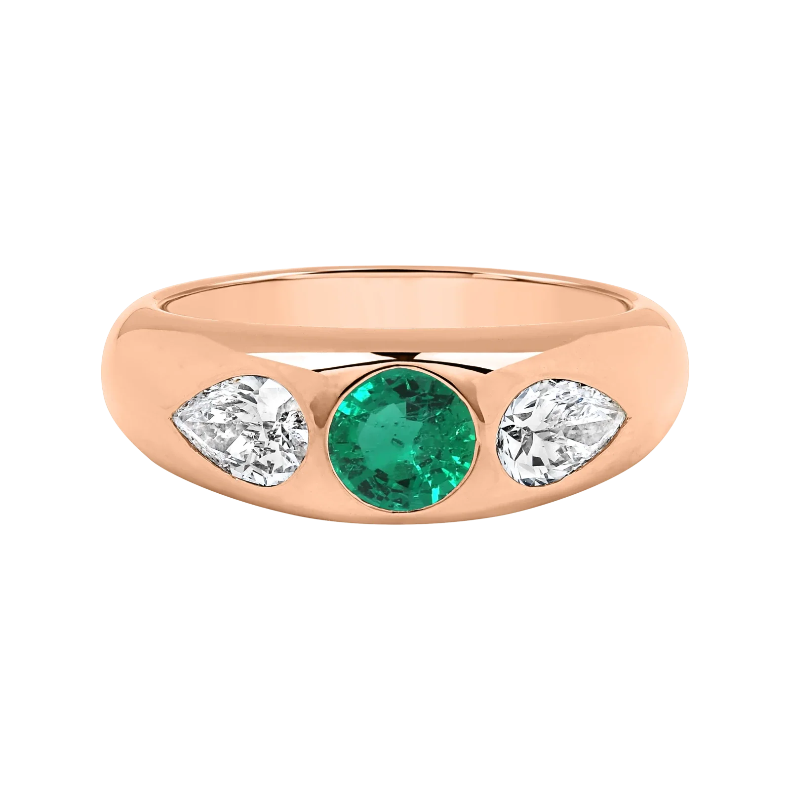 Rose Gold - Green Emerald