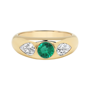 Yellow Gold - Green Emerald