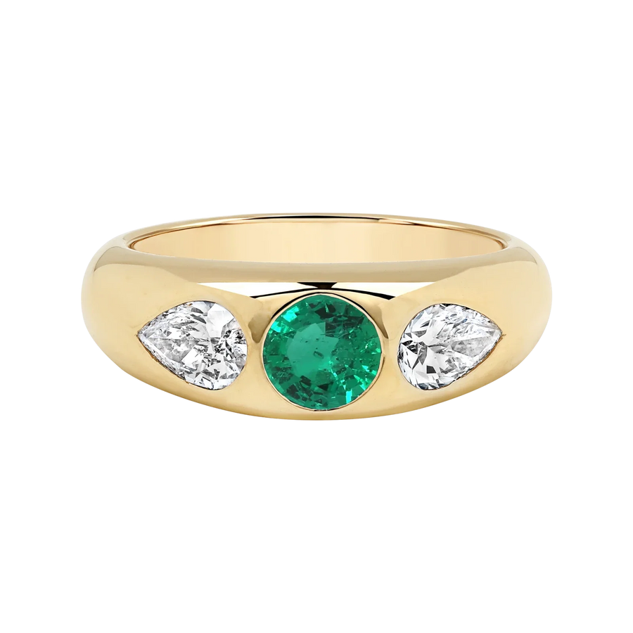 Yellow Gold - Green Emerald