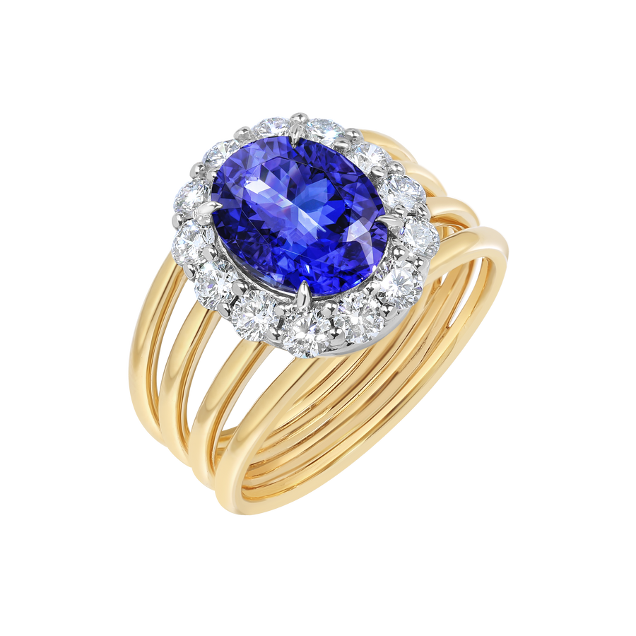 Imatra Four Band Sapphire and Diamond Ring