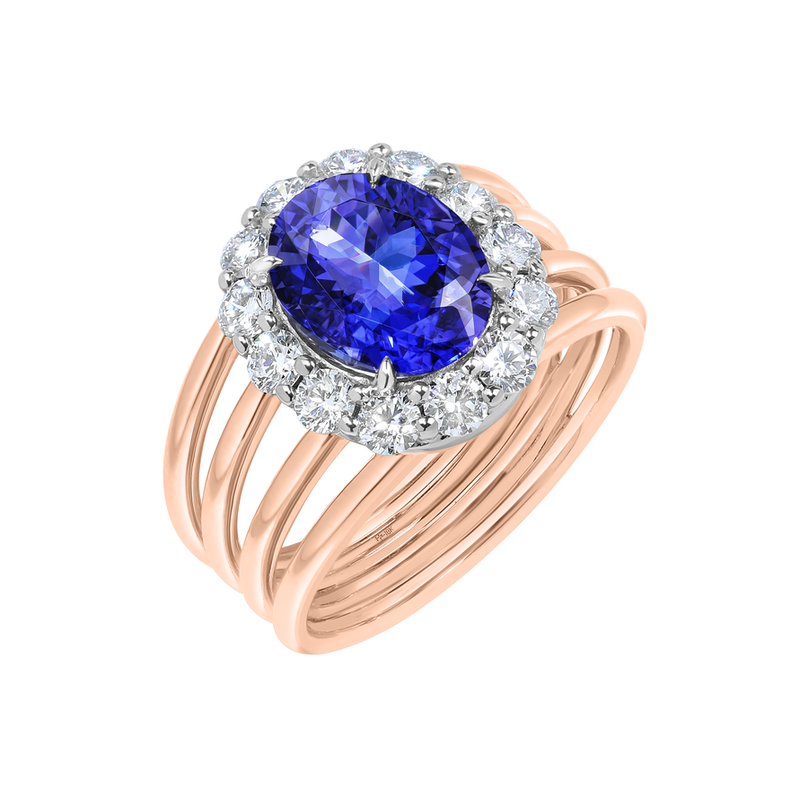 Imatra Four Band Sapphire and Diamond Ring