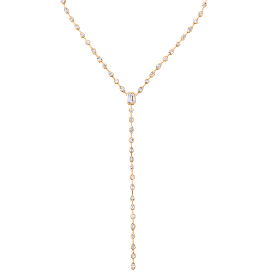 Monte Carlo Mixed Cut Lariat Necklace