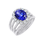 Imatra Four Band Sapphire and Diamond Ring