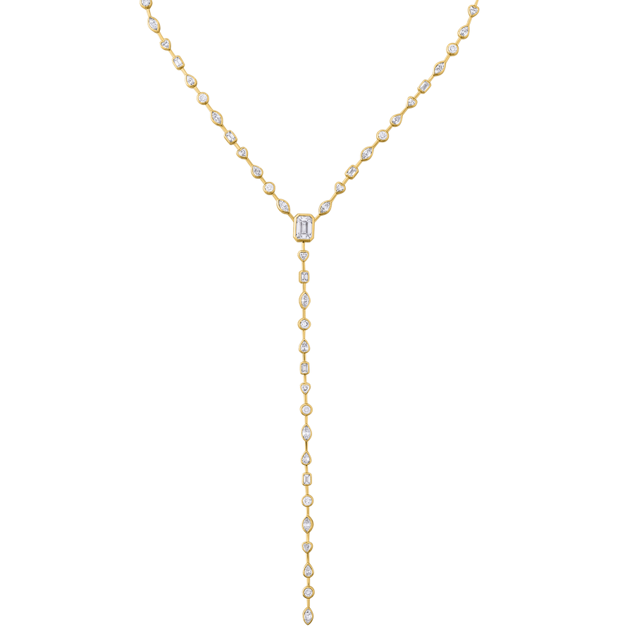 Monte Carlo Mixed Cut Lariat Necklace