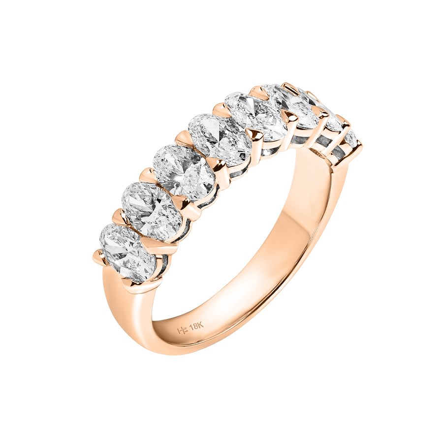 Denmark Eight Oval Diamond Ring rose gold side