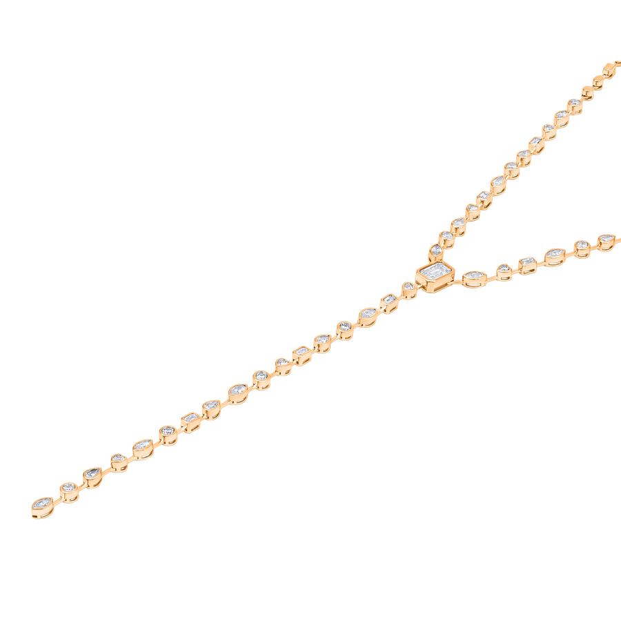Monte Carlo Mixed Cut Lariat Necklace