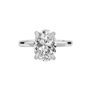 Ecuador Oval Diamond Ring with Hidden Halo white Gold platinum