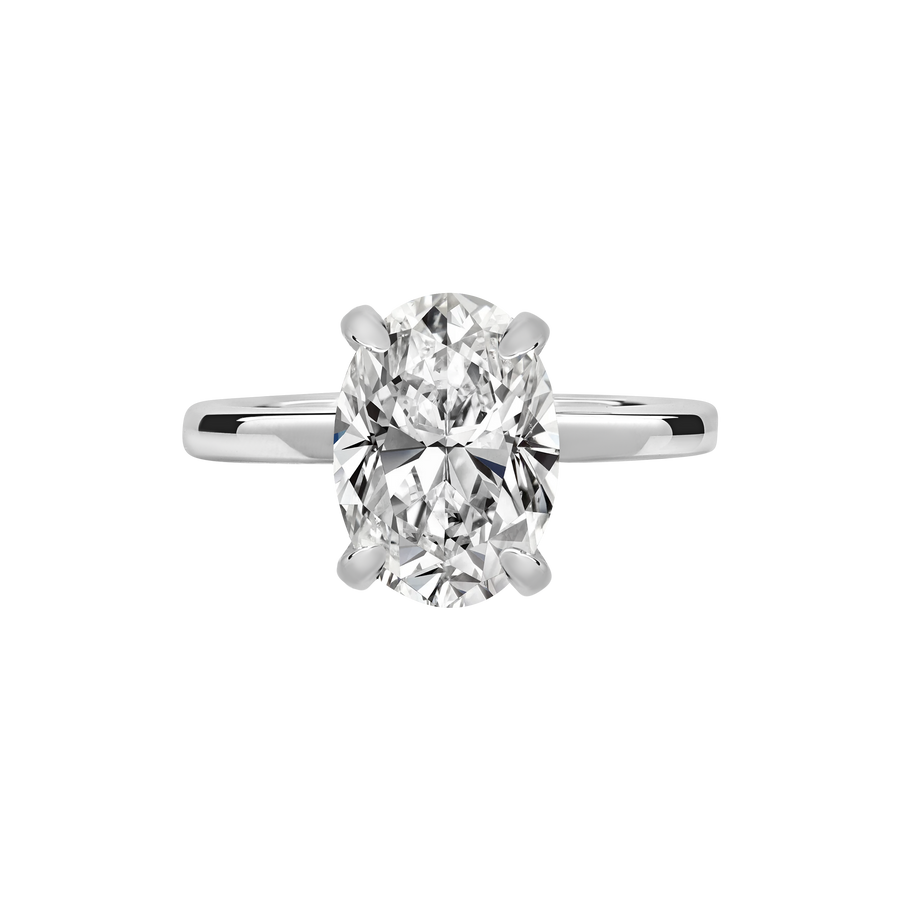 Ecuador Oval Diamond Ring with Hidden Halo white Gold platinum