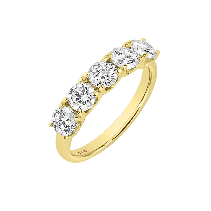 La Paz Five Stone Round Ring yellow gold