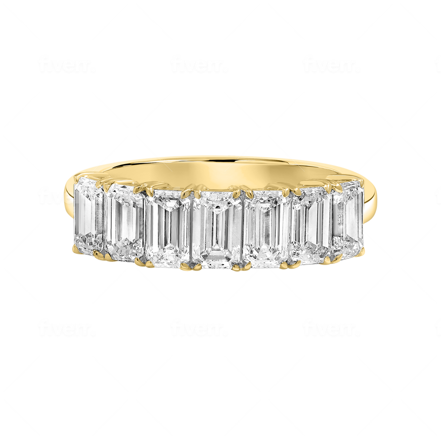 Acapulco Seven Stone Emerald-Cut Ring yellow gold