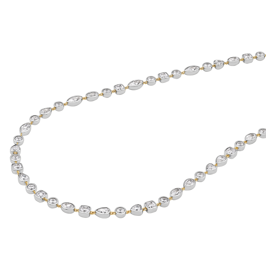 Ravello Mixed Cut Bezel Diamond Necklace and Bracelet