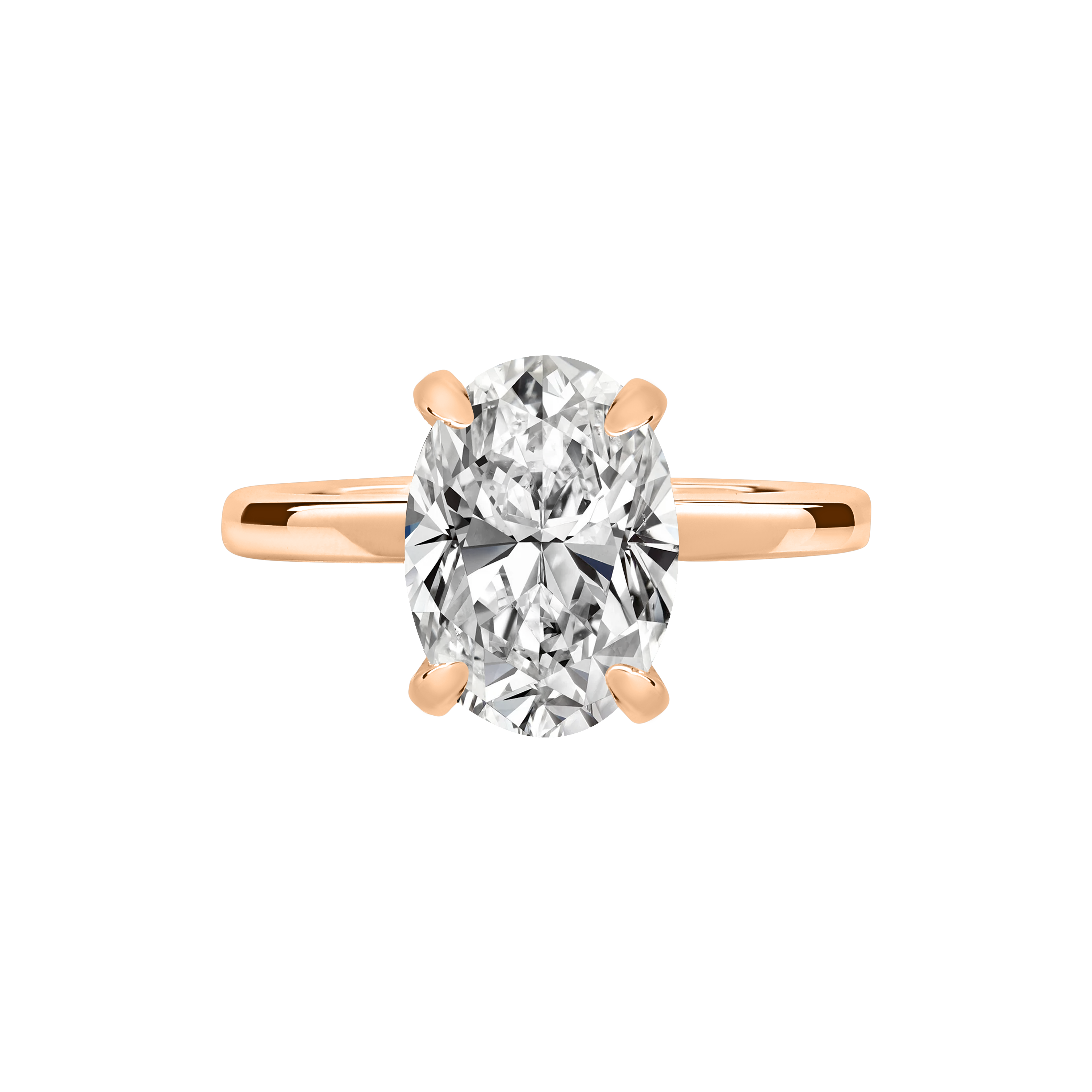 Ecuador Oval Diamond Ring with Hidden Halo - Rose Gold
