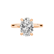 Ecuador Oval Diamond Ring with Hidden Halo - Rose Gold