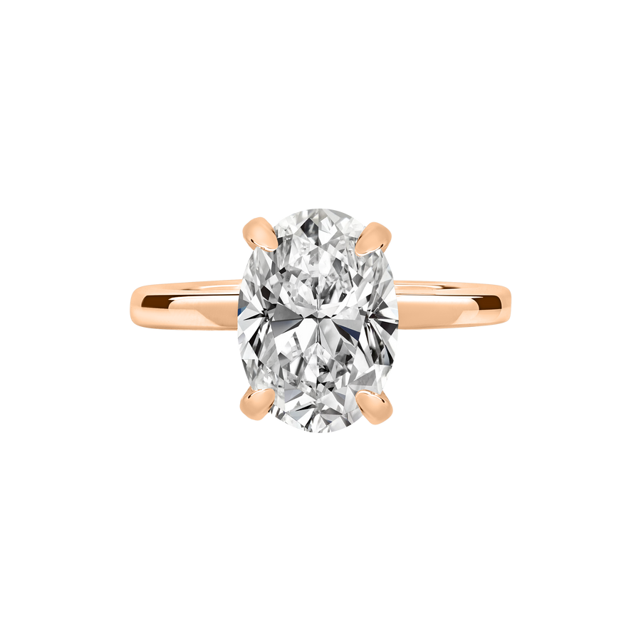 Ecuador Oval Diamond Ring with Hidden Halo - Rose Gold