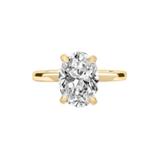Ecuador Oval Diamond Ring with Hidden Halo yellow Gold