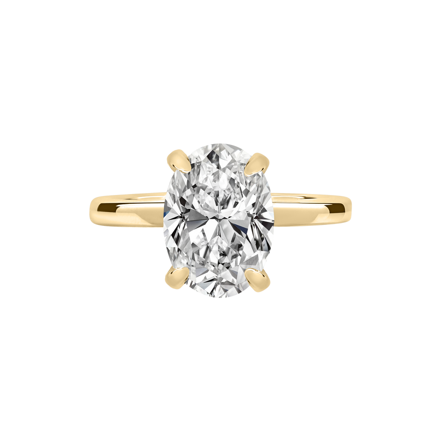Ecuador Oval Diamond Ring with Hidden Halo yellow Gold
