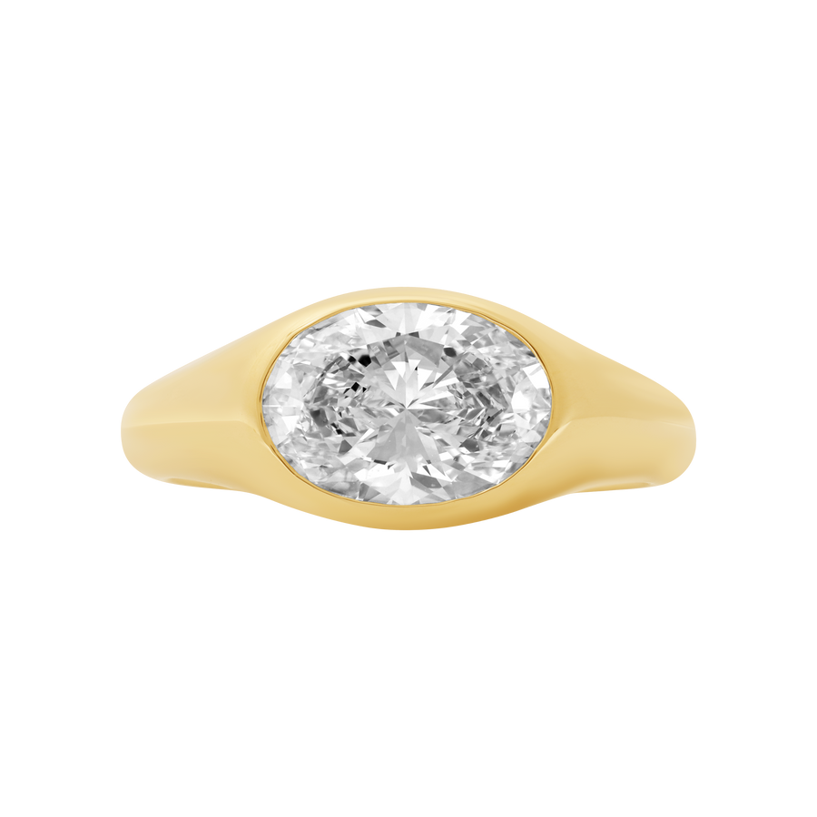 Vienna Oval Diamond Signet Ring