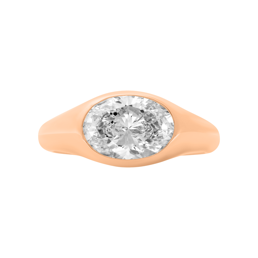 Vienna Oval Diamond Signet Ring
