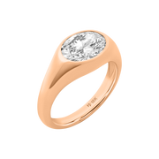 Vienna Oval Diamond Signet Ring