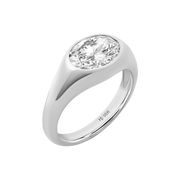 Vienna Oval Diamond Signet Ring