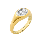 Vienna Oval Diamond Signet Ring
