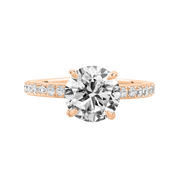 Kosovo Round Diamond Ring with Pavé Band