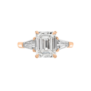 Fez Emerald-Cut Diamond Ring with Tapered Baguette side-stones