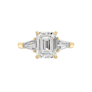 Fez Emerald-Cut Dimaond Ring with Tapered Baguette side-stones