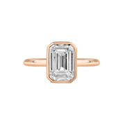 Tahiti Emerald-Cut Bezel Ring rose gold