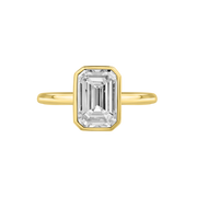 Tahiti Emerald-Cut Bezel Ring yellow gold