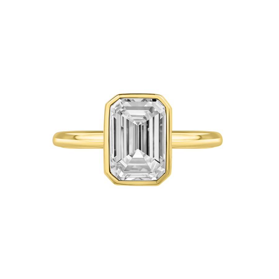 Tahiti Emerald-Cut Bezel Ring yellow gold