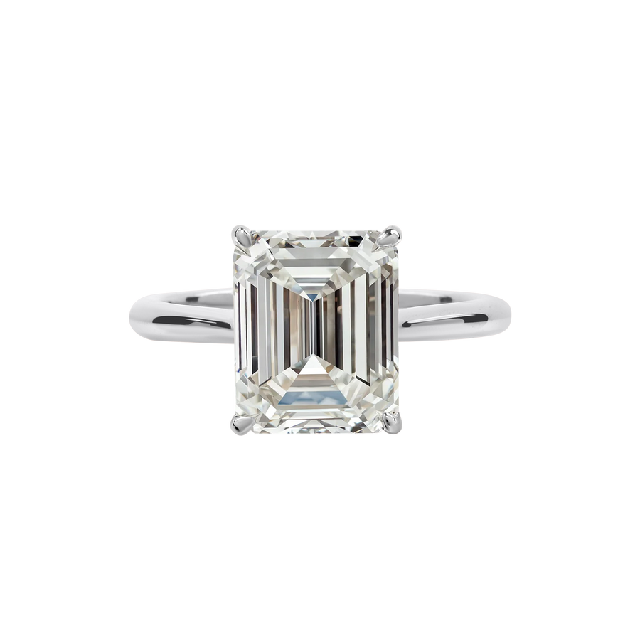 Safi Emerald-Cut Diamond Ring Platinum White gold