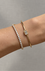 Geneva Emerald Cut Diamond Bangle